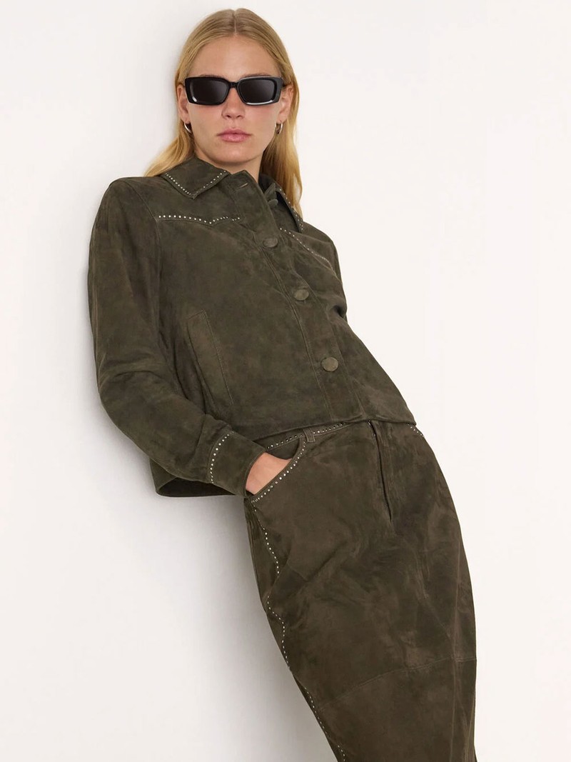 Suede Leather Studded Jacket