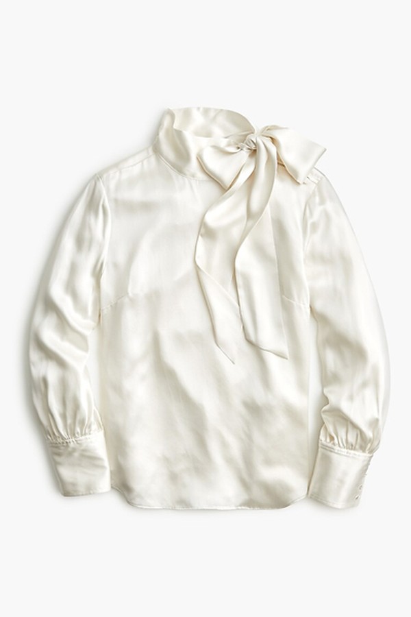 Collection Tie-Neck Top In Silk from J.Crew
