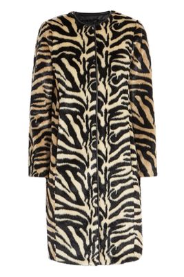 Claire Zebra-Print Faux Fur Coat from Stand