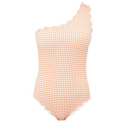 Santa Barbara One-Shoulder Gingham Swimsuit from Marysia