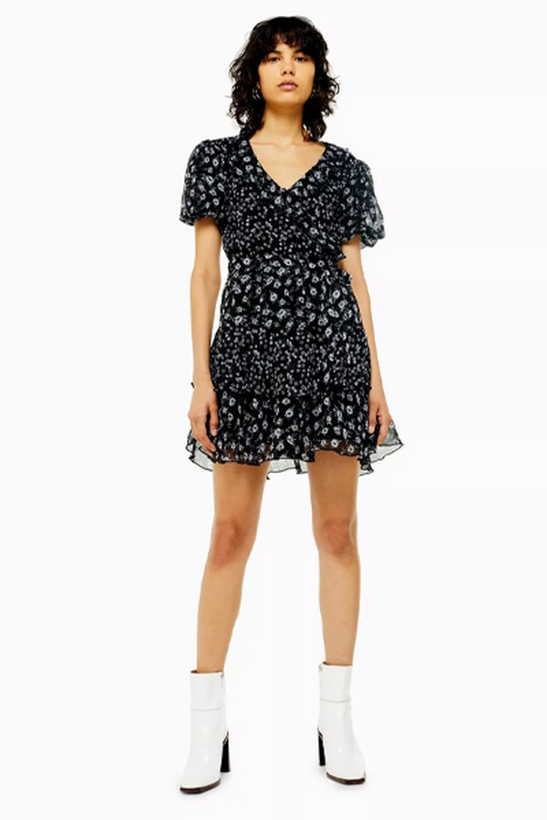 Ditsy Ruffle Tea Dress