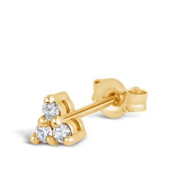 Shuga 14k Gold Mini Trillion Single Stud from Dinny Hall