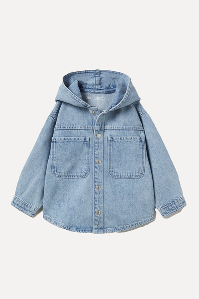 Denim Hooded Overshirt from Zara