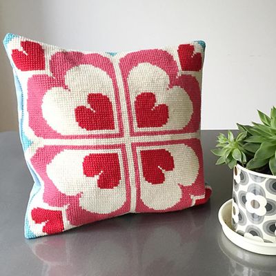 Retro Tile Heart Tapestry Cross Stitch Kit from Jacqui Pearce