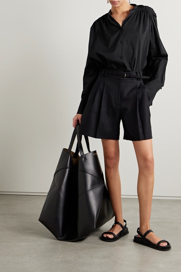 Gathered Organic Cotton-Voile Shirt