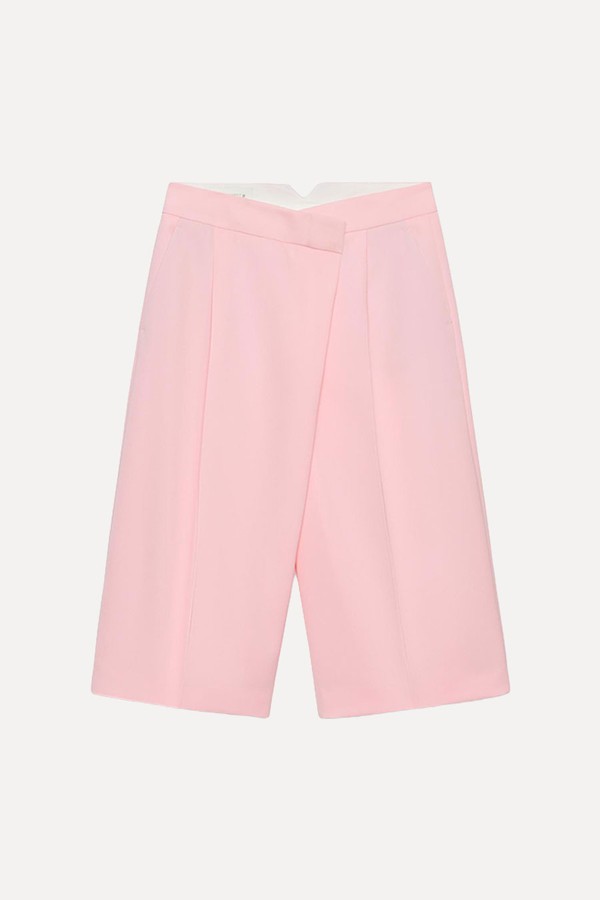 High-Waist Bermuda Shorts With Darts