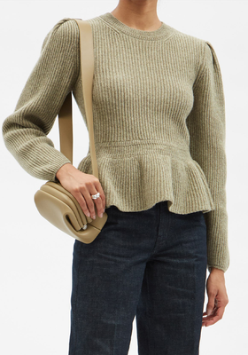 Peplum Wool Rib-Knit Sweater from Lemaire