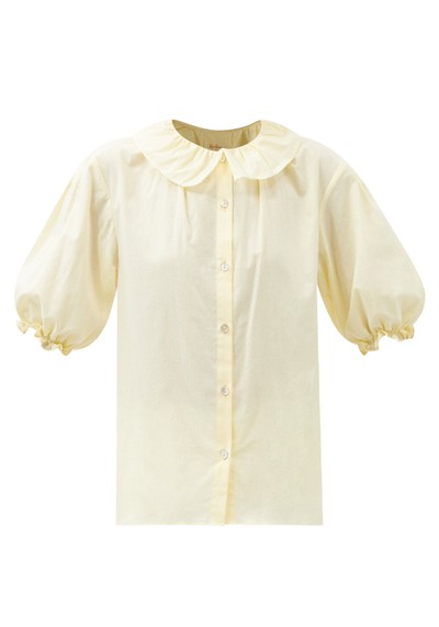 Lilo Puff-Sleeve Organic Cotton Poplin Blouse from Loup Charmant