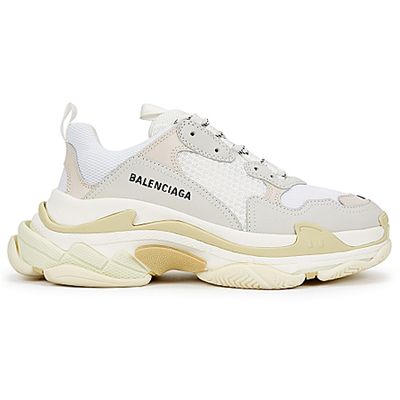 Triple S White Mesh & Leather Sneakers from Balenciaga