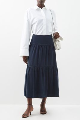The Sylvia Lyocell-Twill Midi Skirt from Cefinn