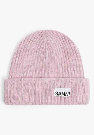 Logo-Patch Recycled-Wool Blend Beanie  from Ganni