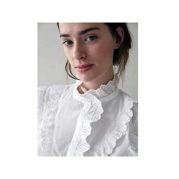 Embroidered Cotton Flounced Shirt, £110.70 (was £123) | Intropia