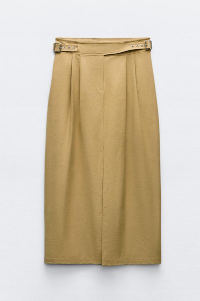 Midi Skirt With Side Buckles from Zara