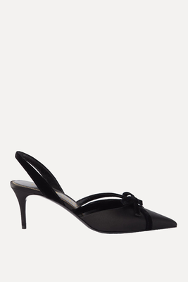 Bow-Trim 65 Satin Slingback Pumps  from Tom Ford
