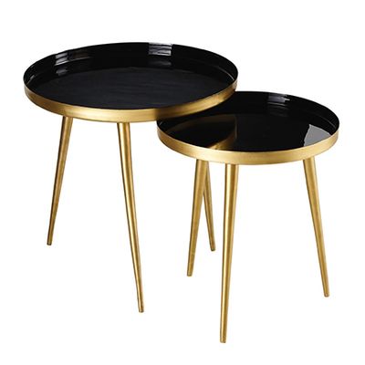 Gold & Black Metal Nesting End Tables from Maisons du Monde