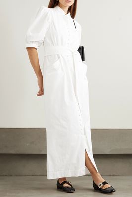Amoako Belted Cotton-Poplin Maxi Dress from DESTREE