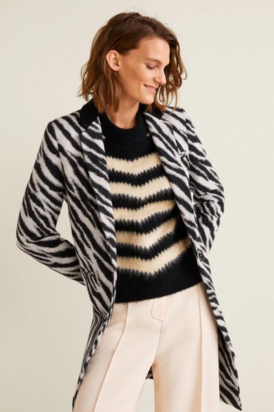 Zebra Printed Coat from Mango