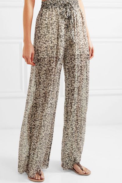 Printed Silk Crepon Wide Leg Pants   from Zimmermann