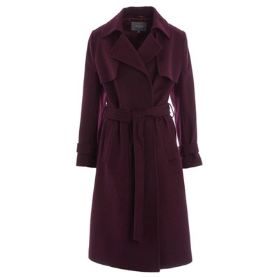 Burgundy Wool Trench Coat