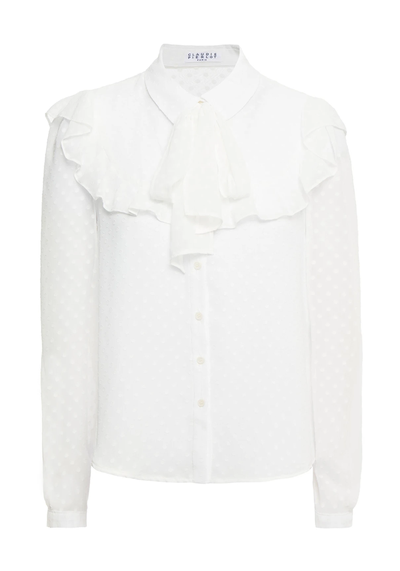 Cocteau Pussy-Bow Ruffled Fil Coupé Shirt 