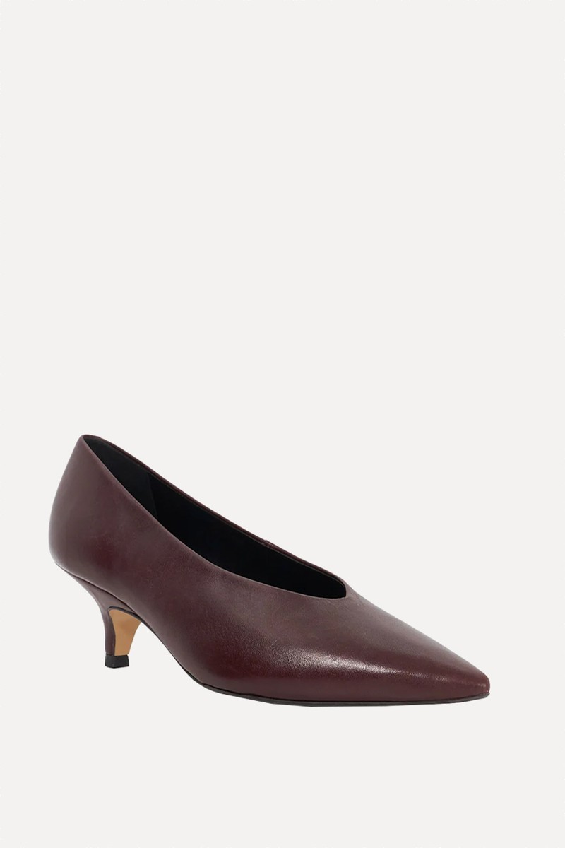 Audio Leather Kitten Heel Court Shoes from Dune London