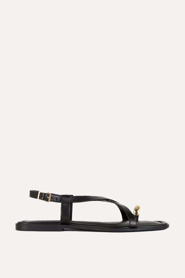 Faux Leather Strappy Toe Loop Sandals from Primark