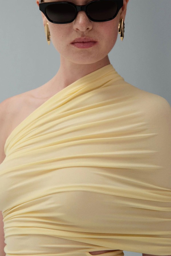One-Shoulder Wrap Top