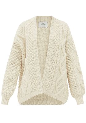 Kim Cable-Knit Wool Cardigan