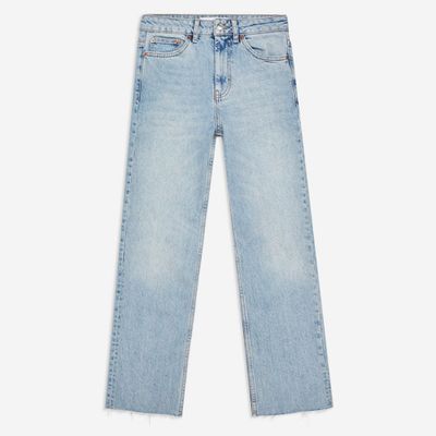 Raw Hem Straight Leg Jeans from Topshop