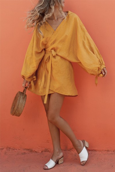 Valdis Dress Mustard