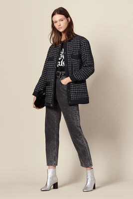 Oversized Quilted Tweed Jacket from Sandro