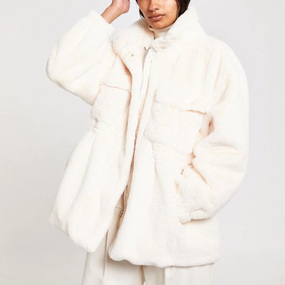 Cream Faux Fur Coat