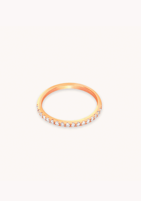 Iridescent Crystal Ring In Rose Gold