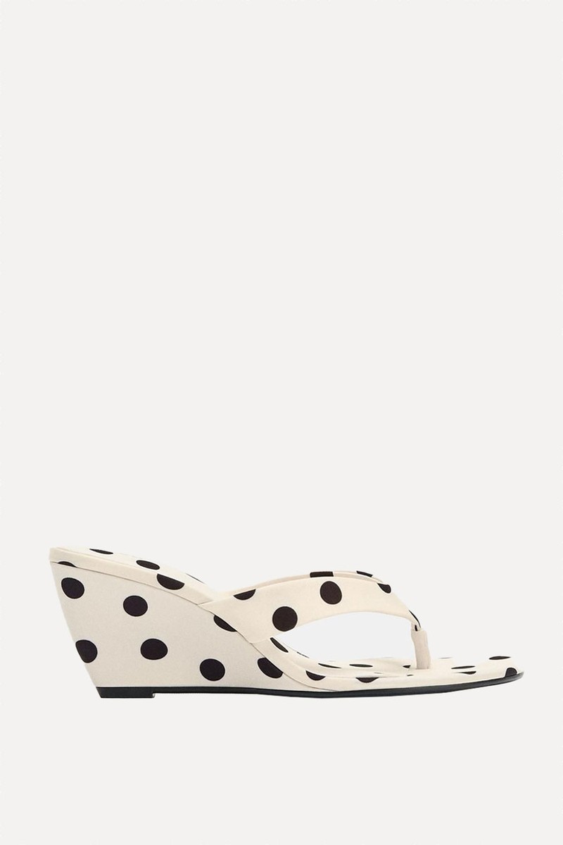 Polka Dot Wedge Heel Sandals from Zara