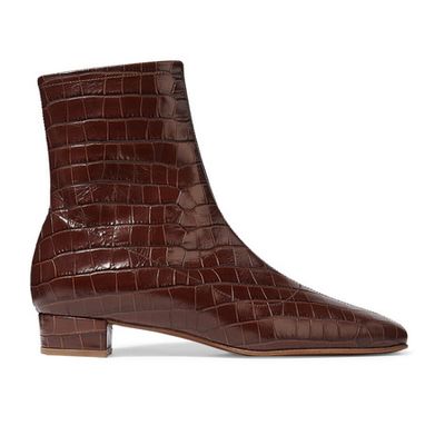 Croc-Effect Leather Ankle Boots from By Far