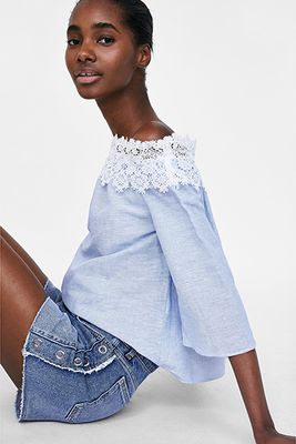 Contrast Lace Top from Zara