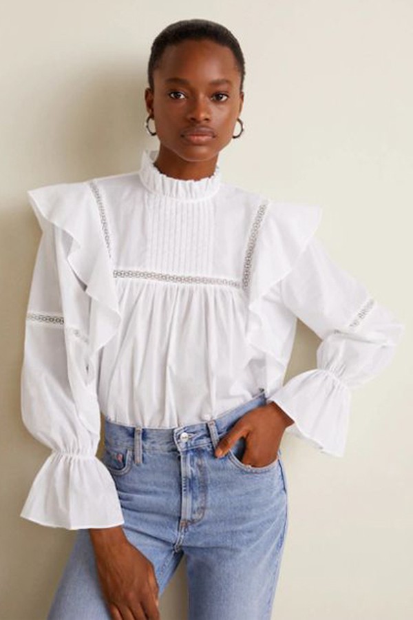 Ruffled Cotton Blouse from Mango