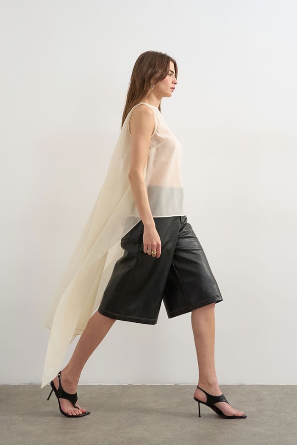 Sheer Organza Drape Tunic Top from Topshop