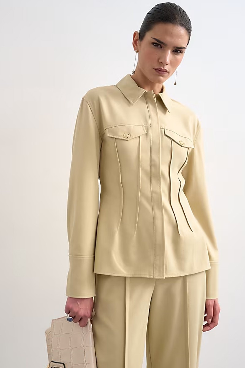 Co-Ord Tailored Shirt With Pleats from Topshop