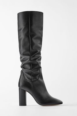 High-Heel Leather Boot from Zara