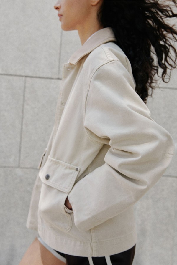 Denim Parka With Contrasting Collar