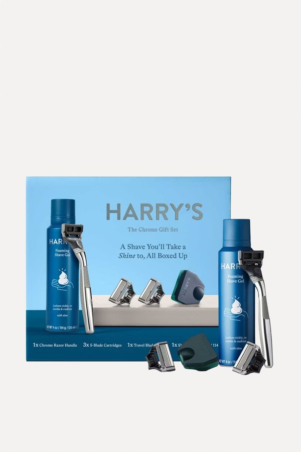 Chrome Gift Set With 3 Razor Blades + Shave Gel from Harry’s