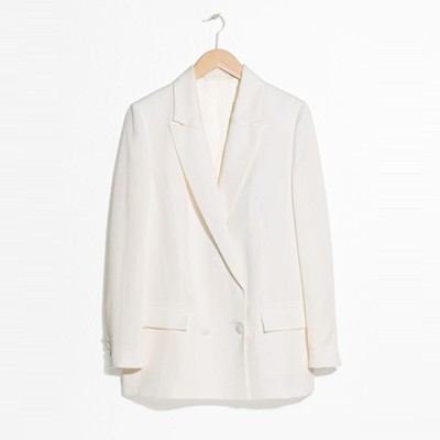 Double Breasted Linen Blend Blazer from & Other Stories