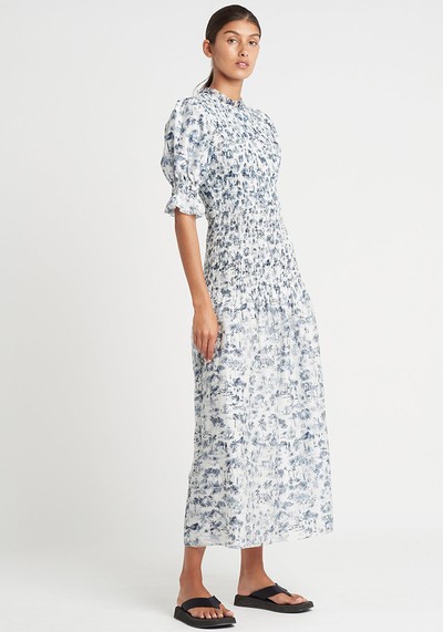 Dimitri Puff Sleeve Midi Dress