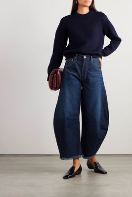 Horseshoe Frayed High-Rise Wide-Leg Jeans  from Citizens Of Humanity