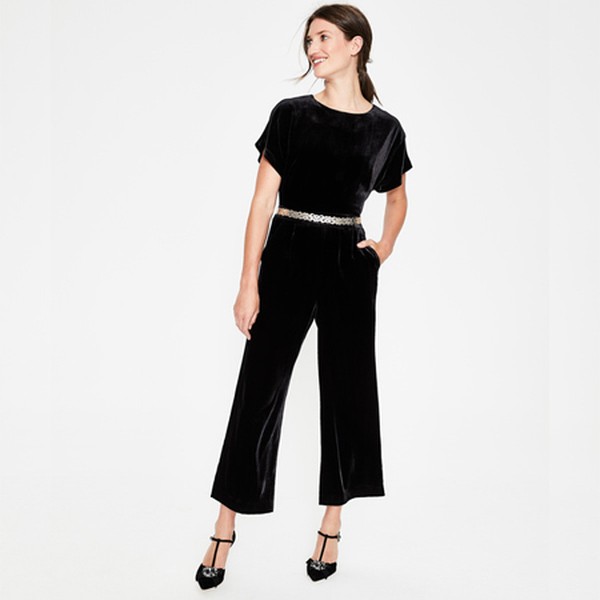Aston Velvet Jumpsuit from Boden