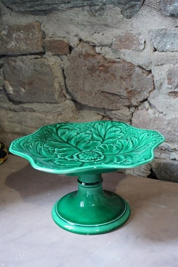 Victorian Wedgwood Majolica Leaf Comport Or Tazza from No 43 Collectables