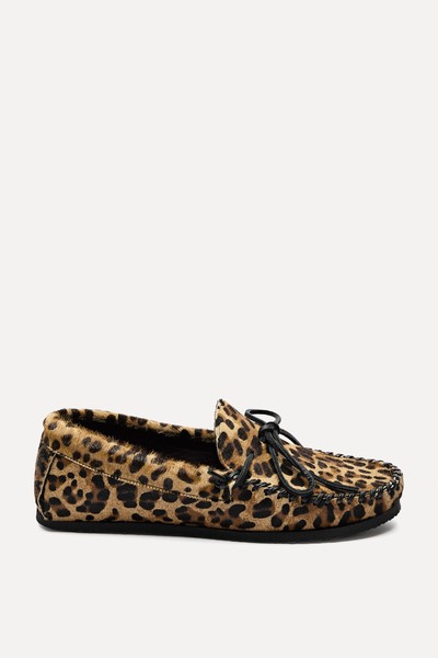 Fitza Leopard-Pint Calf Hair Loafers from ISABEL MARANT