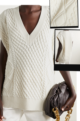 Oversized Cable-Knit Wool Tank from Frankie Shop