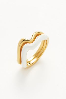 Squiggle Curve Two Tone Enamel Ring from Missoma